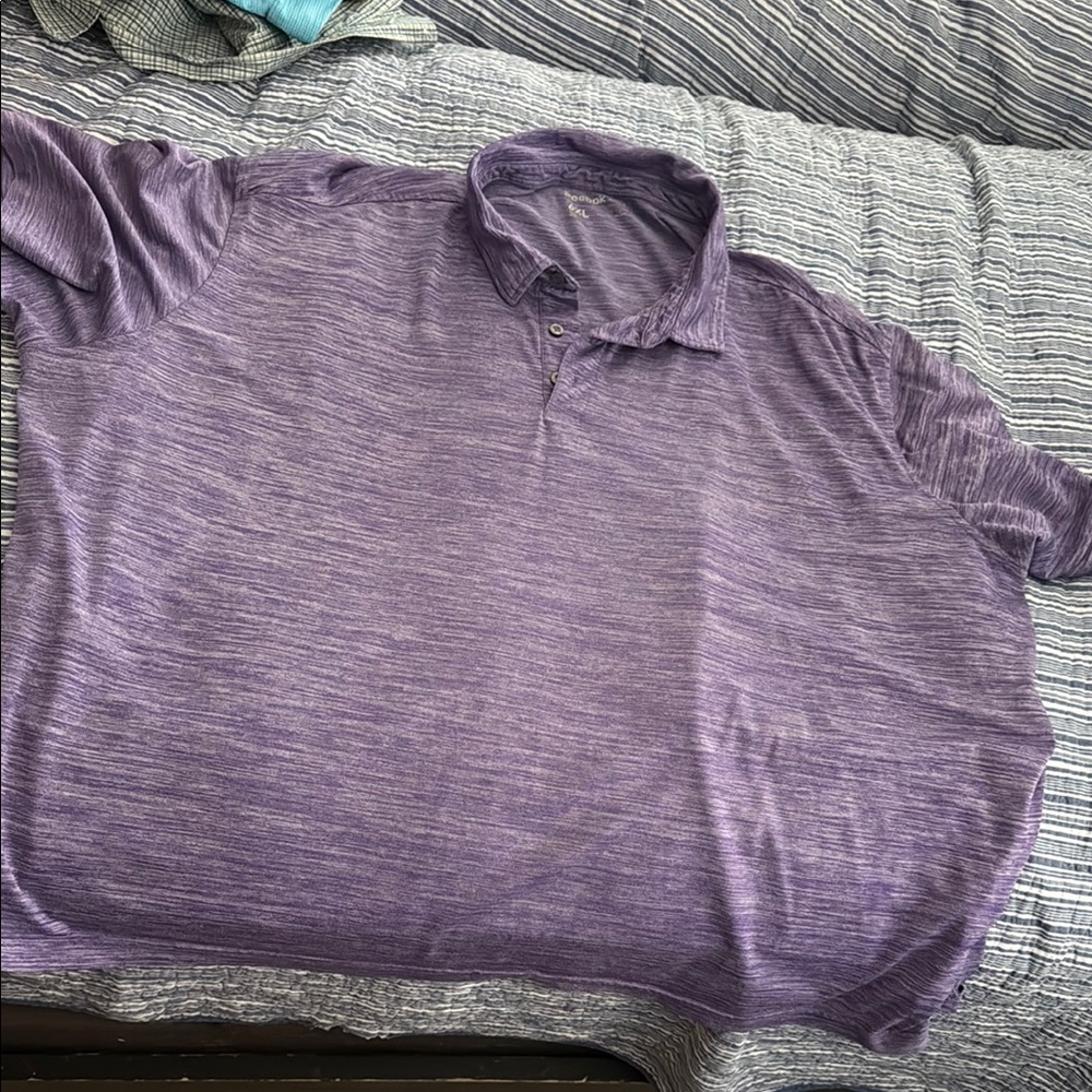 Reebok Purple Polo Shirt with Textured Knit